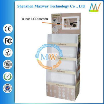 advertising cardboard tote boxes with 8 inch LCD screen